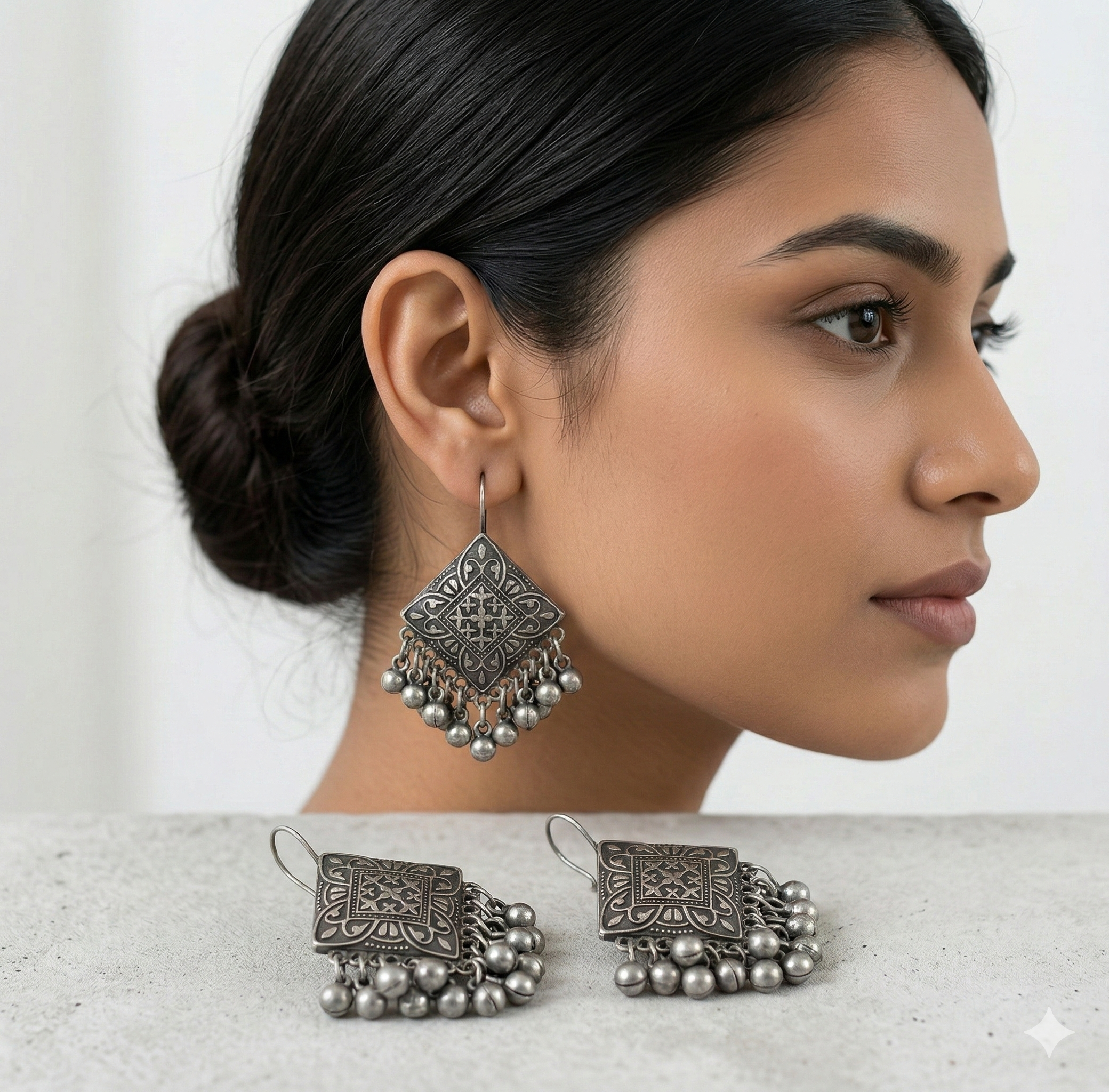 Noor-e-Bukati Oxidised Earring - Image 3